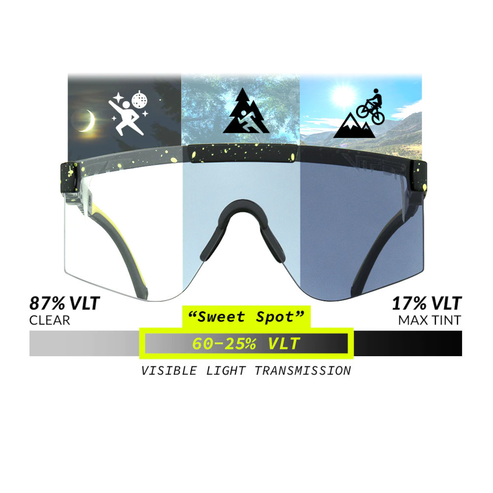 PIT VIPER The Cosmos Photochromic 2000s Black with Neon Splatter