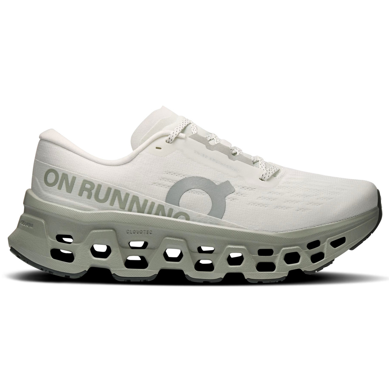 ON FOOTWEAR Women's Cloudmonster 3 Ivory/Tin Running Shoes - Free