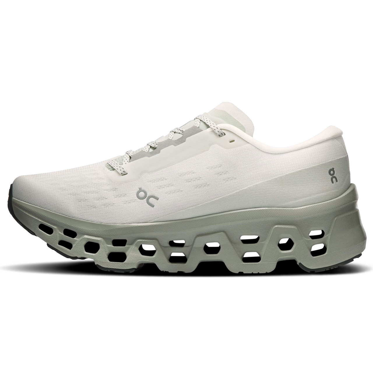 On Running Cloudmonster3 ホワイト スニーカー ON FOOTWEAR Women's Cloudmonster 3 Ivory/Tin Running Shoes - Free