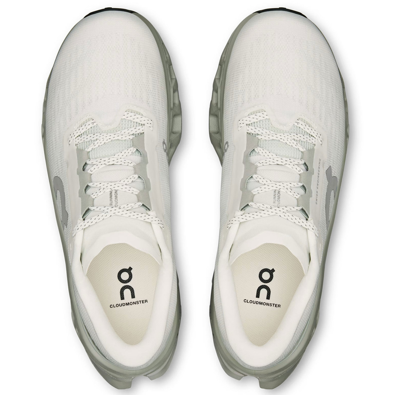 ON FOOTWEAR Women's Cloudmonster 3 Ivory/Tin Running Shoes - Free