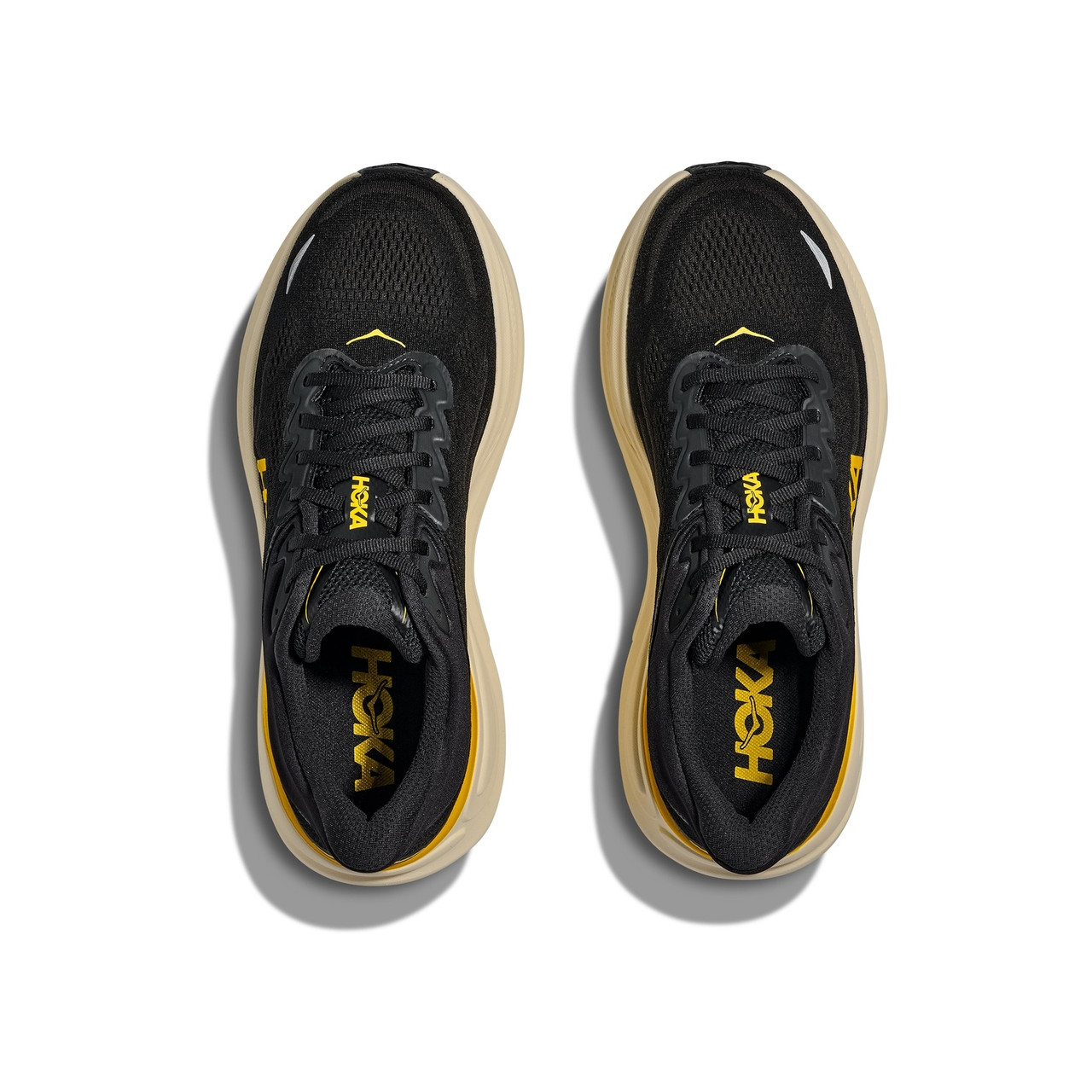 HOKA Men's Bondi 9 X-Wide Carbon Black/Yellow Gold Running Shoes
