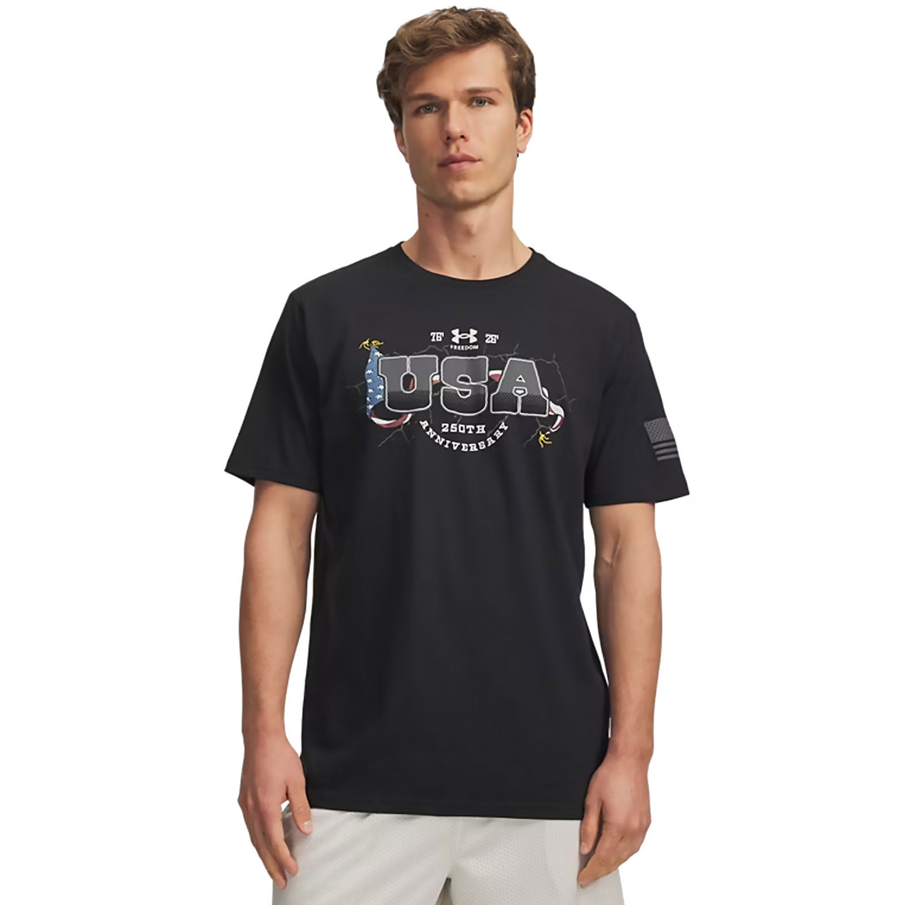 UNDER ARMOUR  &イングランドのＴシャツ UNDER ARMOUR Men's Freedom 1776 Black/White T-Shirt - Free Shipping
