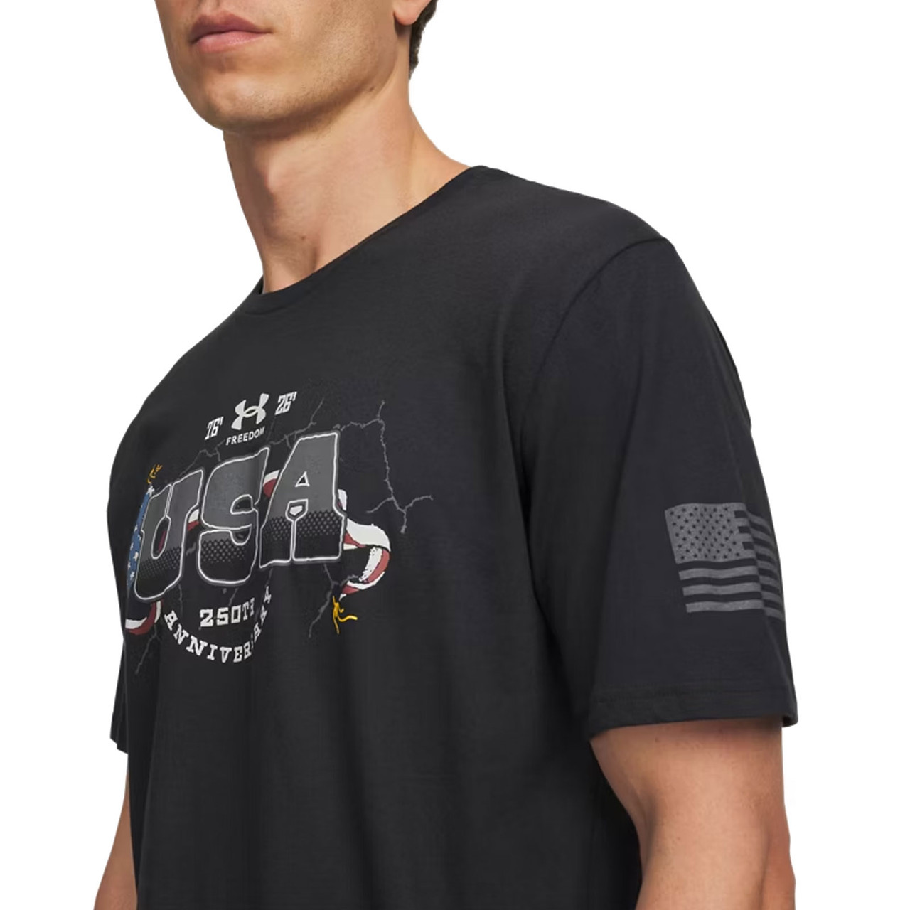 UNDER ARMOUR Men's Freedom 1776 Black/White T-Shirt - Free Shipping