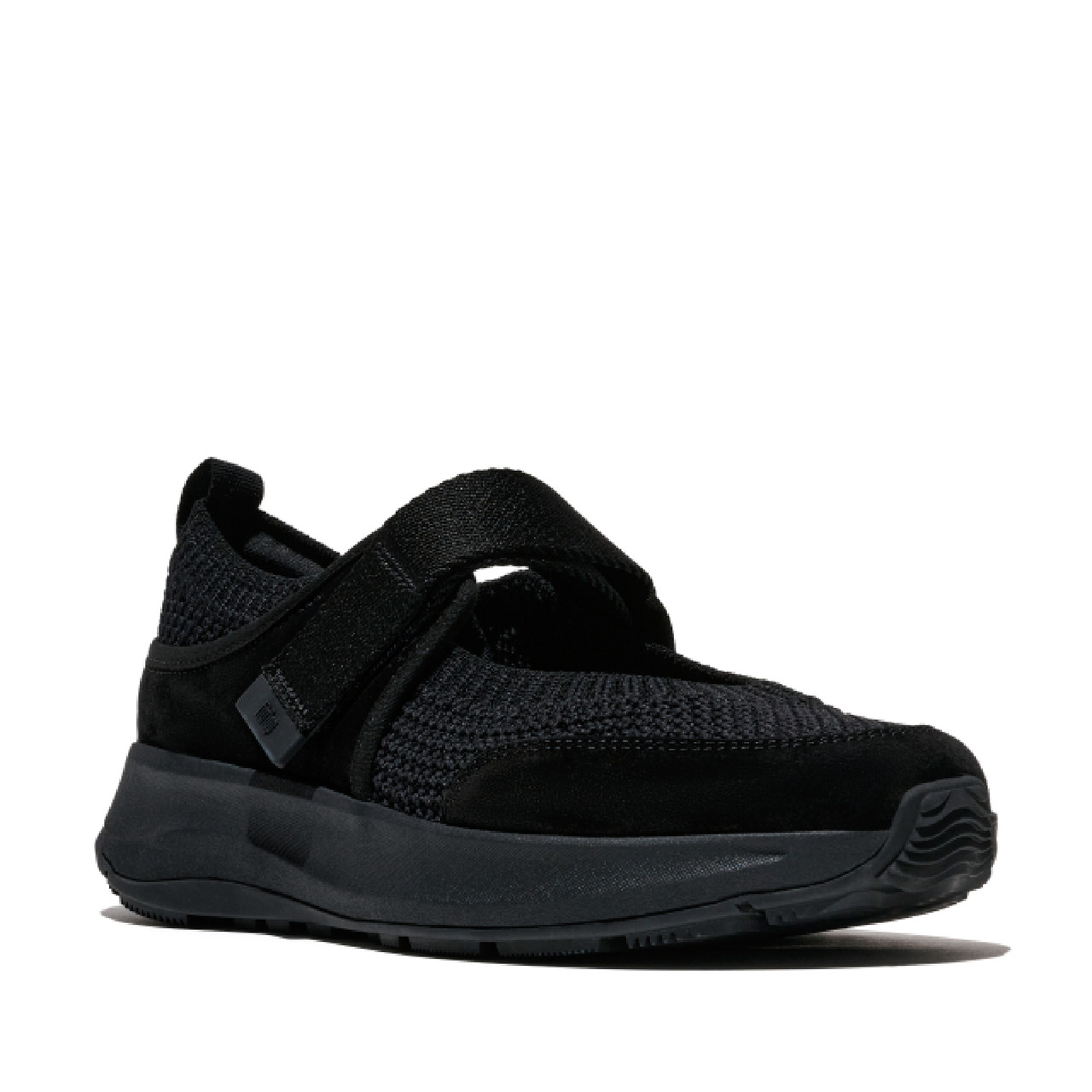 FITFLOP Women's F-Mode Flow Knit/Suede Mary Janes Sneakers - Free