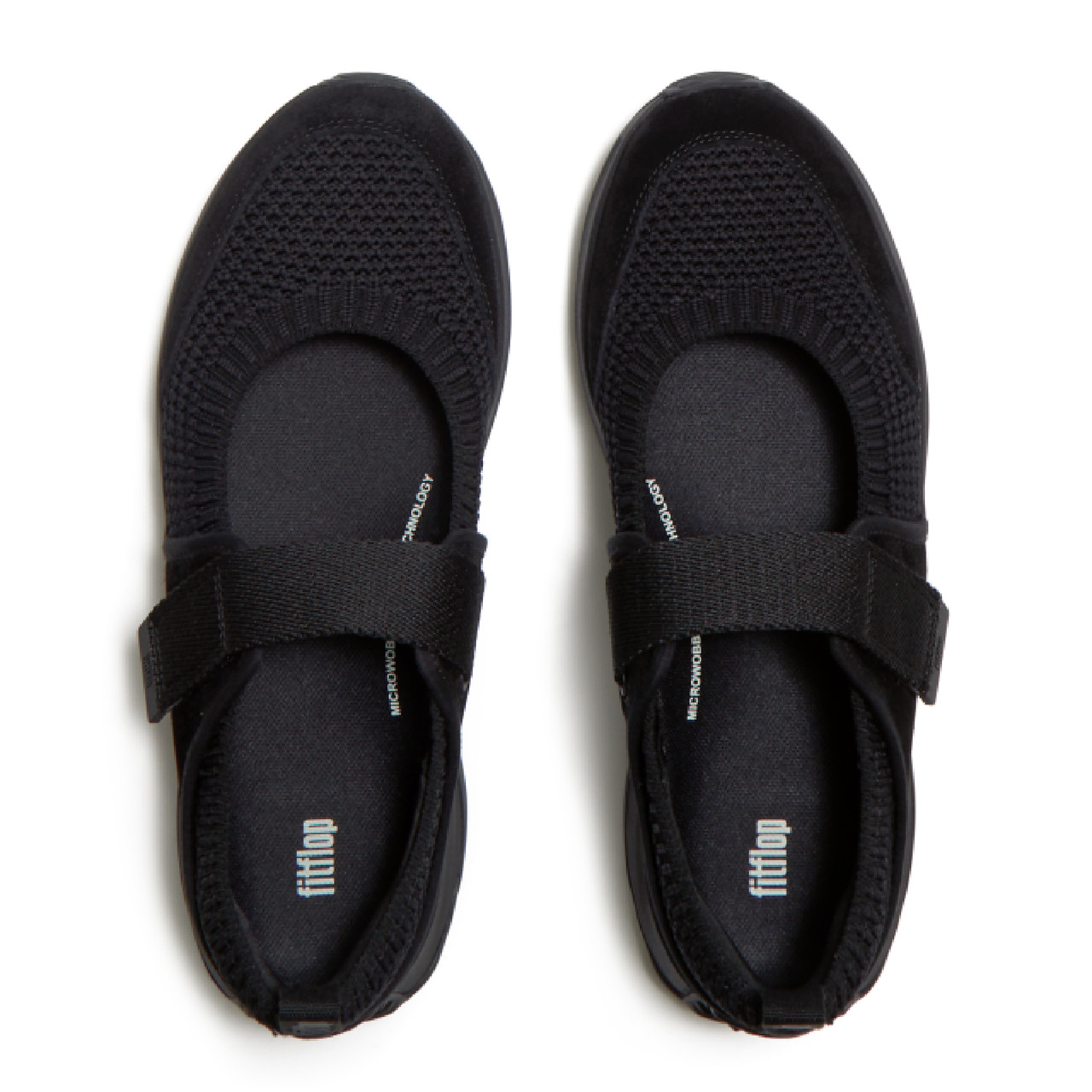 FITFLOP Women's F-Mode Flow Knit/Suede Mary Janes Sneakers - Free