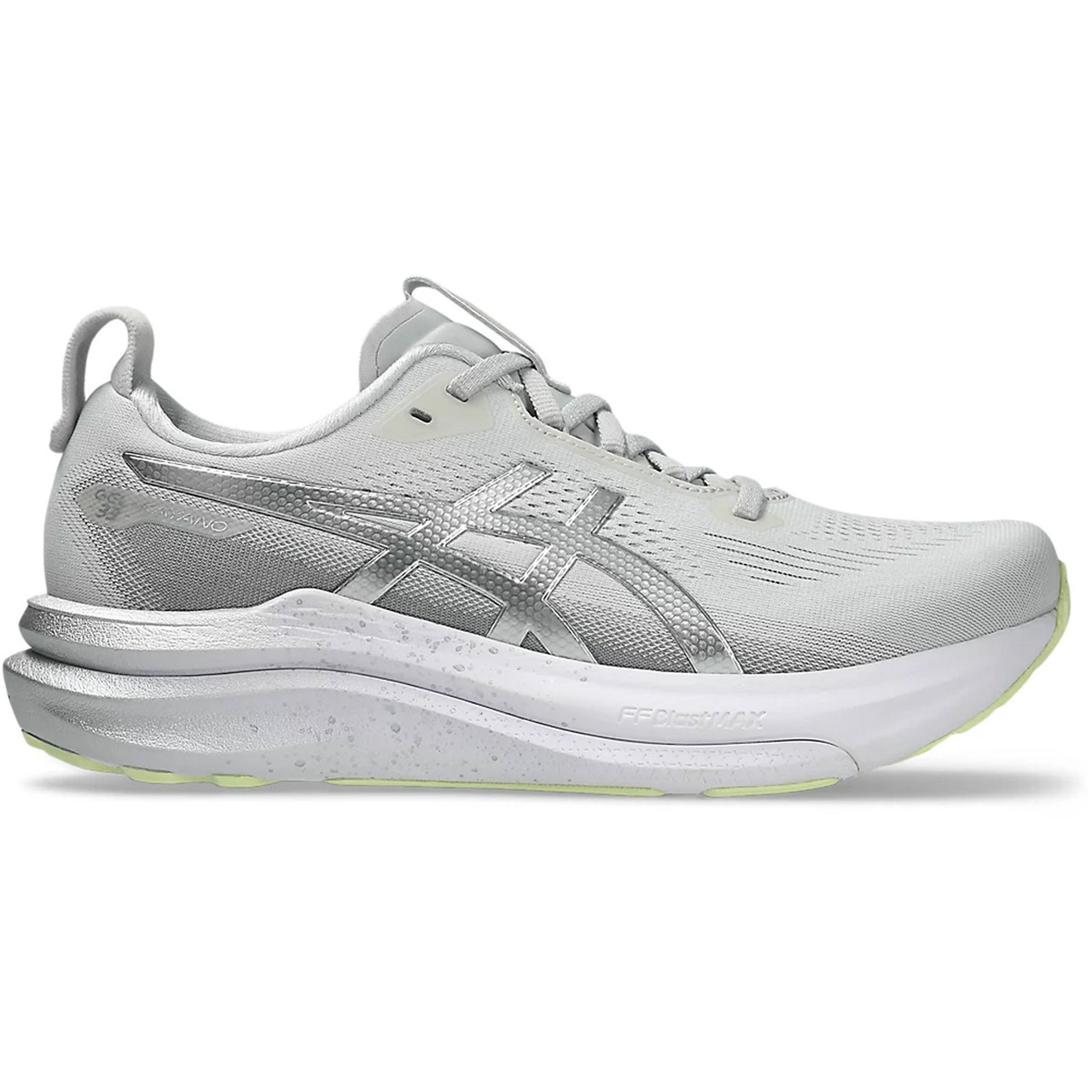 ASICS GEL-KAYANO 33ライトグレー ASICS Women's Gel-Kayano 33 Platinum/Glow Green Running Shoes