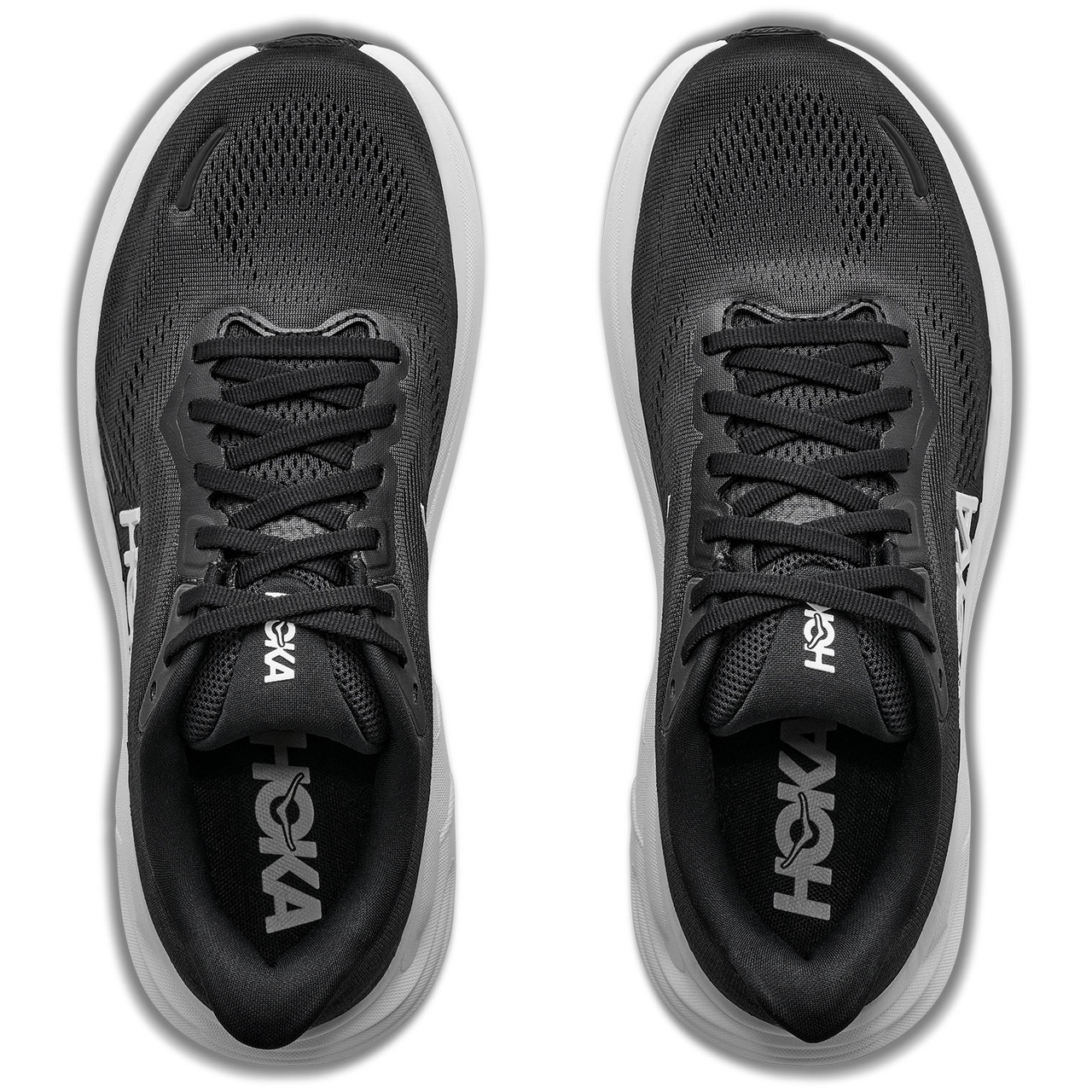 HOKA Women's Clifton 11 Wide Black/White Running Shoes - Free Shipping