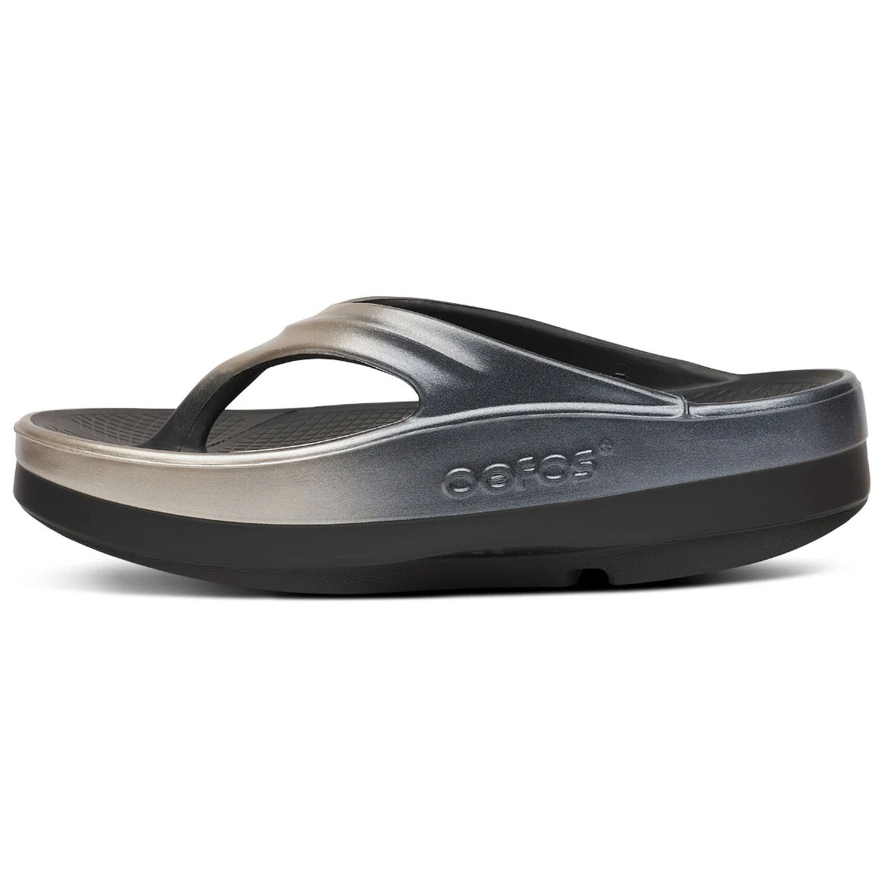 OOFOS Women's OOmega OOlala Luxe Latte Fade Platform Thong Sandal