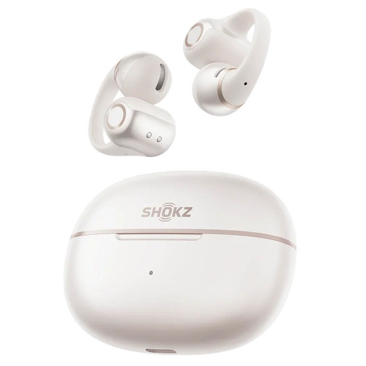 【ほぼ新品】Shokz OpenDots 2 Pearl White SHOKZ OpenDots 2 Open-Ear Clip-On Pearl White Earbuds (E320-ST-WT