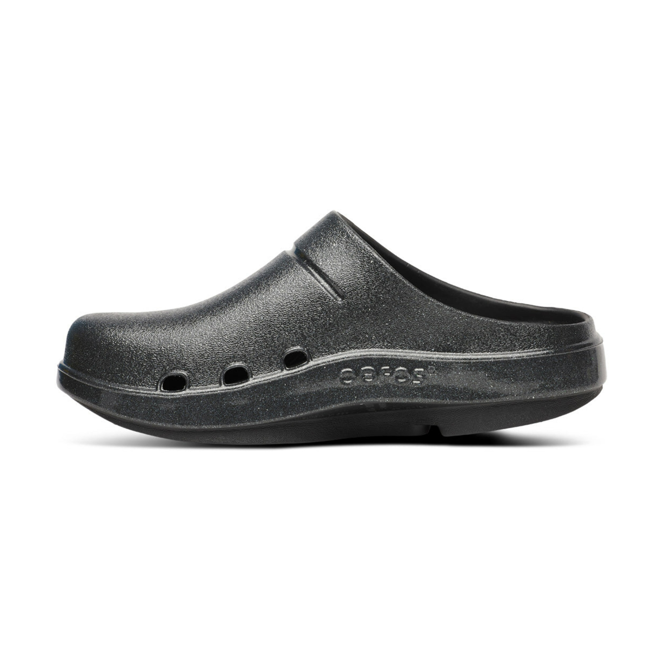 OOFOS　OOMEGA OOAHH LUXE - BLACK SPARKLE Women's OOmega OOahh Stacked Sandal - Black Sparkle – OOFOS