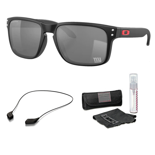 OAKLEY Holbrook Kansas Matte Black/Prizm Black Sunglasses with Lens  Cleaning Kit & Large Black Leash Kit (OO9102M5+07+103)