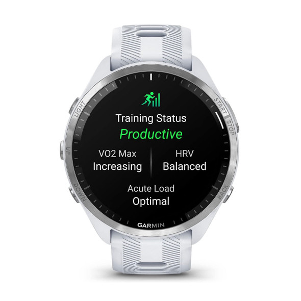 GARMIN Forerunner 965 Whitestone Smartwatch with Whitestone/Powder Gray Silicone Band (010-02809-01)