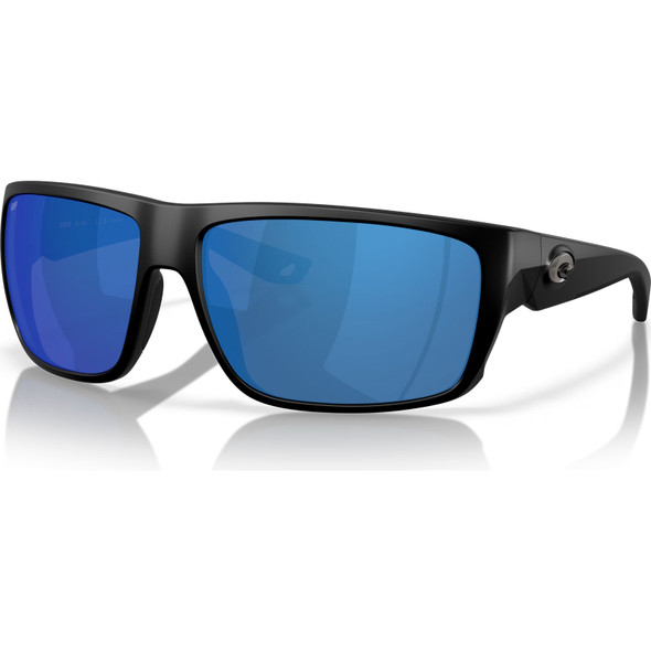 COSTA DEL MAR Men's Fly Line Matte Black/Blue Mirror 580P Polarized Sunglasses (06S9129-91290964)