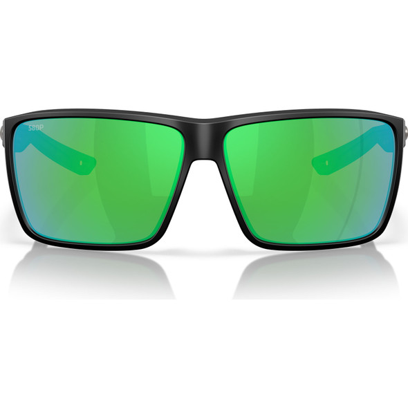 COSTA DEL MAR Men's Rincon II Matte Black/Green Mirror Polarized 580P Sunglasses (06S9121-91210564)
