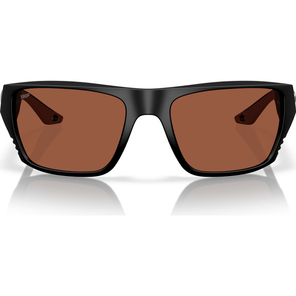 COSTA DEL MAR Men's Finlet Matte Black/Copper 580p Polarized Sunglasses 06S9118-91180659