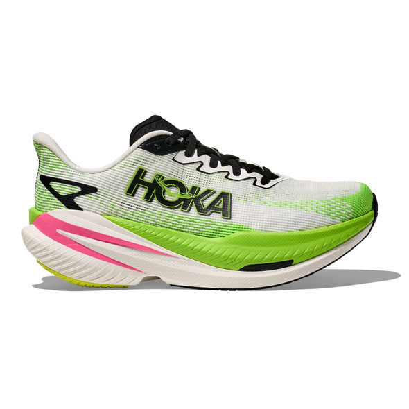 HOKA Women's Mach X 3 White/Neon Lime Running Shoes