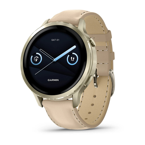 GARMIN Venu 4 41mm Beige/Lunar Gold/Leather GPS Smartwatch (010-03013-03)