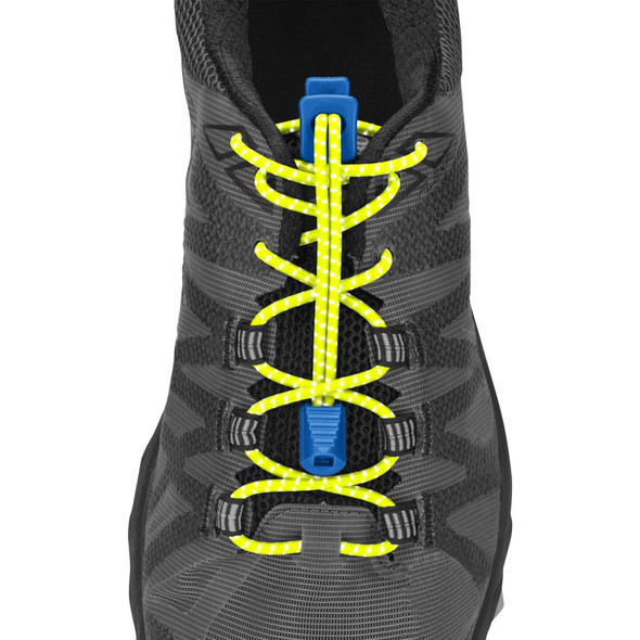 NATHAN SPORTS Reflective Run Safety Yellow/Elec Blue Laces (NS1171-0187-00)