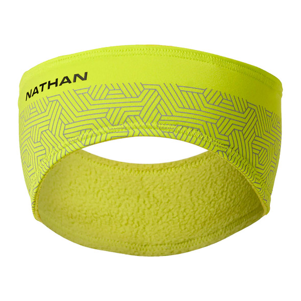 NATHAN SPORTS HyperNight Reflective Hi Vis Yellow/Hex Print Headband 2 (NS20150-40072-OSFM)