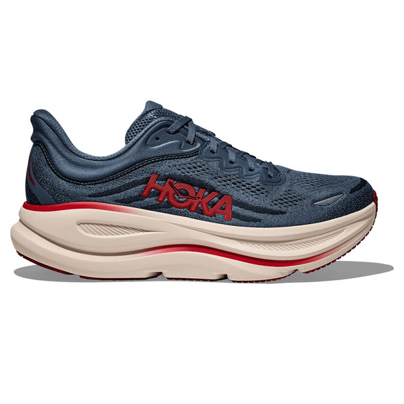 HOKA Men's Bondi 9 Thunder Cloud/Vermillion Running Shoes - Free