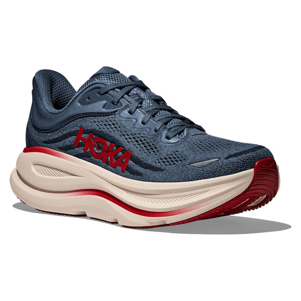 HOKA Men's Bondi 9 Wide Thunder Cloud/Vermillion Running Shoes