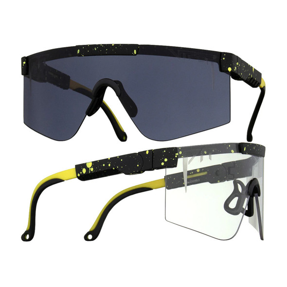 PIT VIPER The Cosmos Photochromic 2000s Black with Neon Splatter Sunglasses