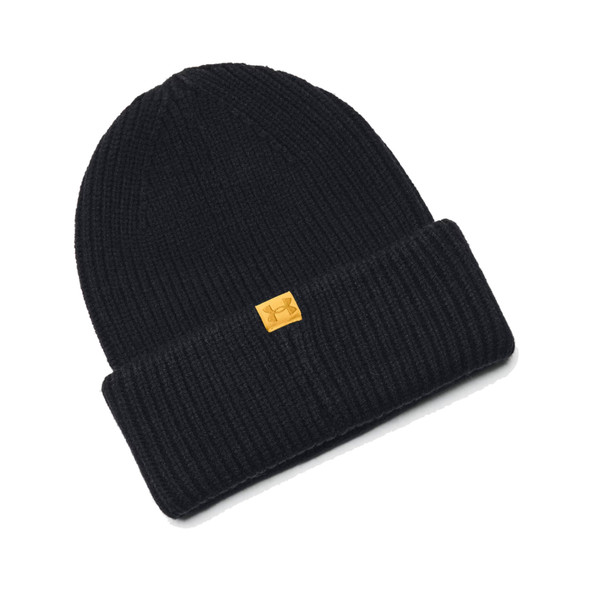 UNDER ARMOUR Mens Project Rock Black/Golden Yellow Beanie (1380009-002-OSFM)
