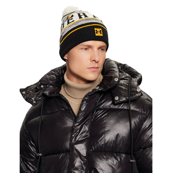 UNDER ARMOUR Men's Halftime Pom Summit White Beanie (1386634-111-OSFM)