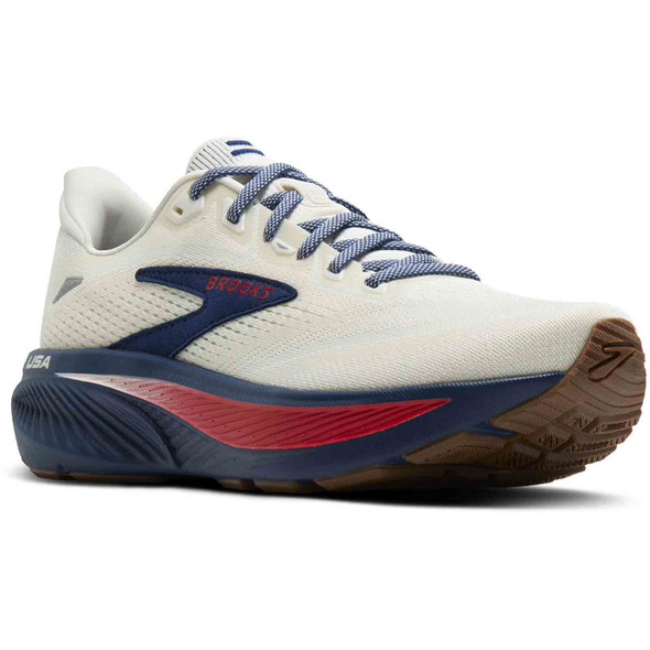 BROOKS Men's Ghost 18 USA Limited Edition Coconut/Red/Blue Running Shoes
