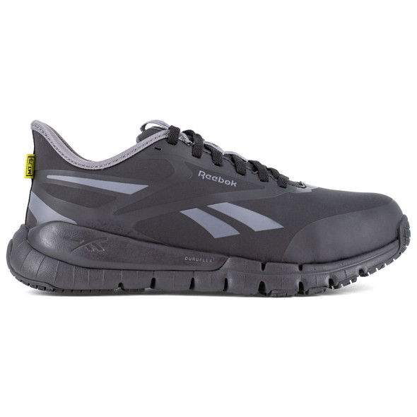 REEBOK Women's Flex Trainer Composite Toe Internal Met Guard Black Work Shoes with Elevated Ease On/Off