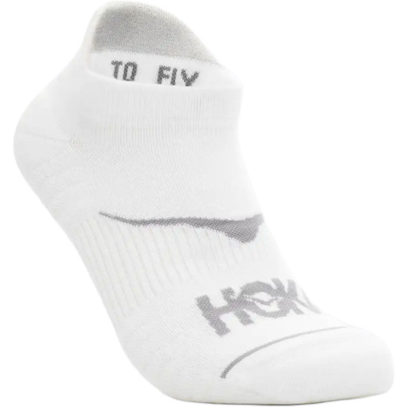 HOKA Unisex No-Show Run White Sock