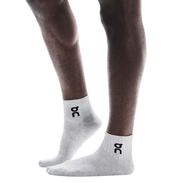 ON FOOTWEAR Unisex Logo Mid Heather Gray Socks, 3 Pairs