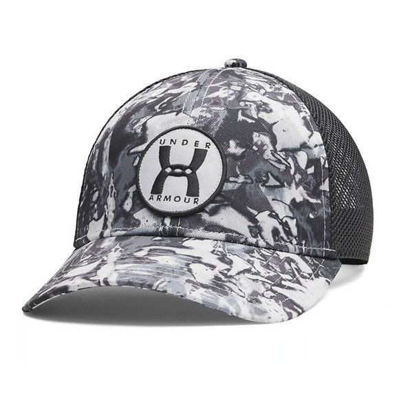 UNDER ARMOUR Men's Blitzing Mod Gray Trucker Hat (1383441-011-OSFM)