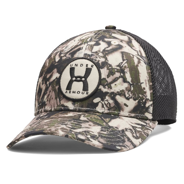 UNDER ARMOUR Men's Essential Mid Desert Sand/Black Trucker Hat (1383441-290-OSFM)