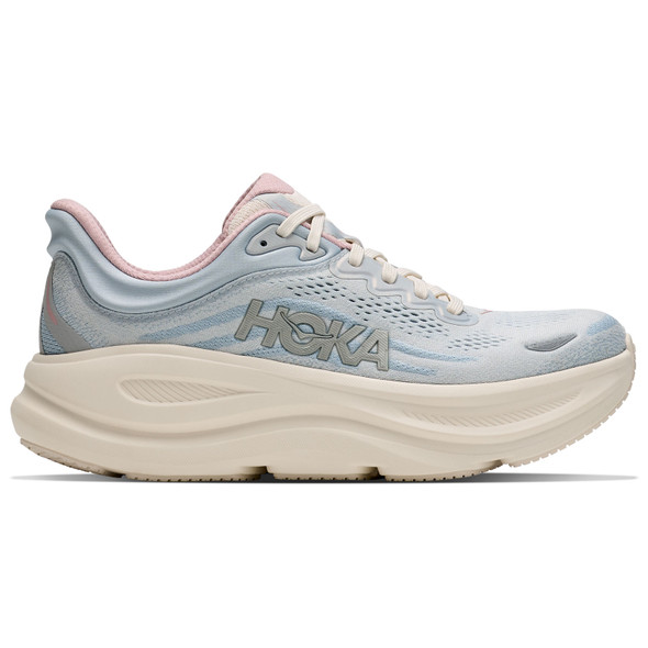 HOKA Women's Bondi 9 Glimmers Alabaster/Mineral Blue Running Shoes