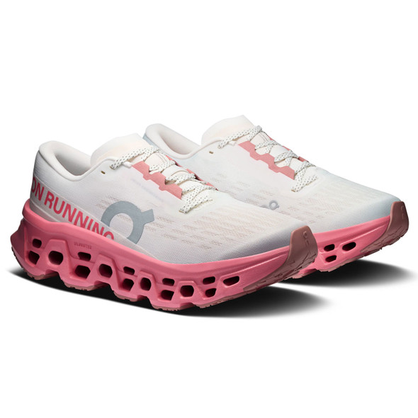 ON FOOTWEAR Women's Cloudmonster 3 Ivory/Camellia Running Shoes