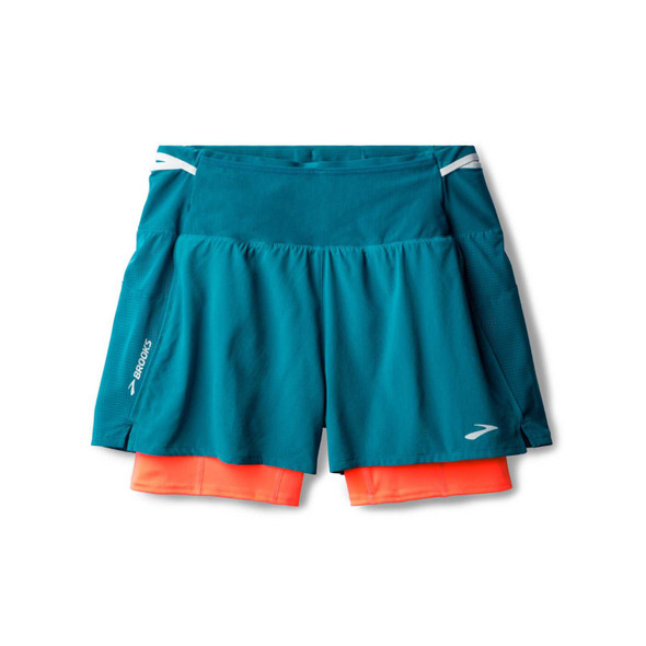 BROOKS Women's High Point 2.0 3in 2-in-1 Celestial/Neo Ember Running Shorts