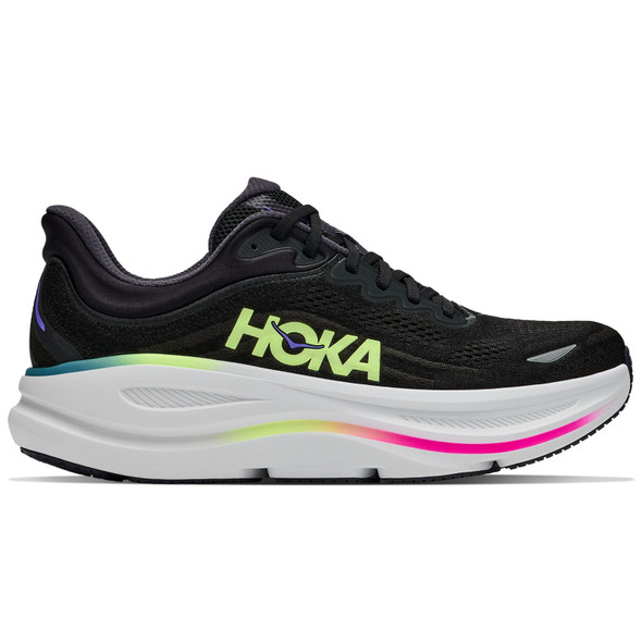 HOKA Men's Bondi 9 Black/Neon Yuzu Running Shoes