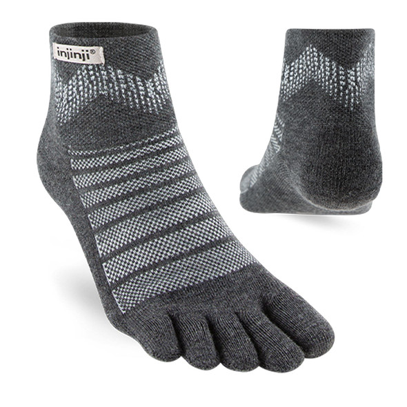 INJINJI Unisex Outdoor Midweight Slate Mini-Crew Wool Socks