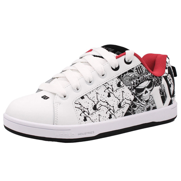 WORLD INDUSTRIES Men's Reflect White/Black/Red Skate Shoes