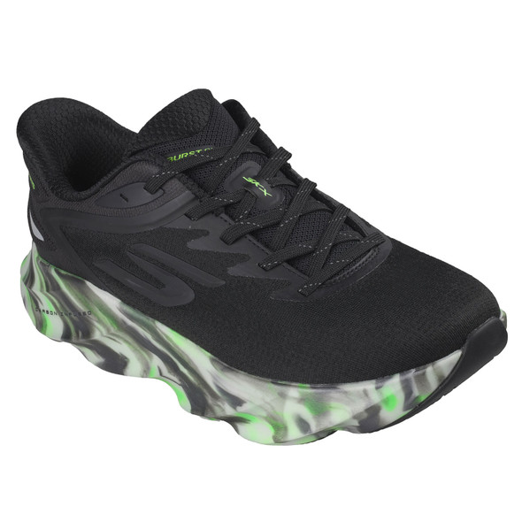 SKECHERS Men's SKX Aero Burst Glow in the Dark Black/Green Running Shoes