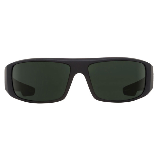 SPY OPTIC Logan Sunglasses with Soft Matte Black Frame and Happy Gray Green Lens (670939973863)