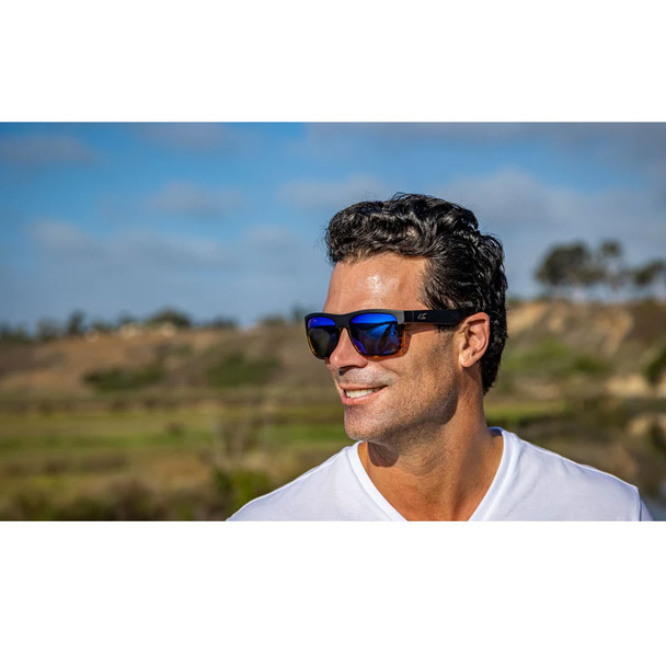 KAENON Burnet XL Matte Black+Tortoise/Ultra Grey 12 Pacific Blue Mirror Polarized Sunglasses (036MBTONK-GUPB)