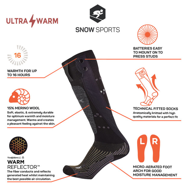 THERM-IC Heat Uni V2 Powersocks (T45-1100-003) - Free Shipping
