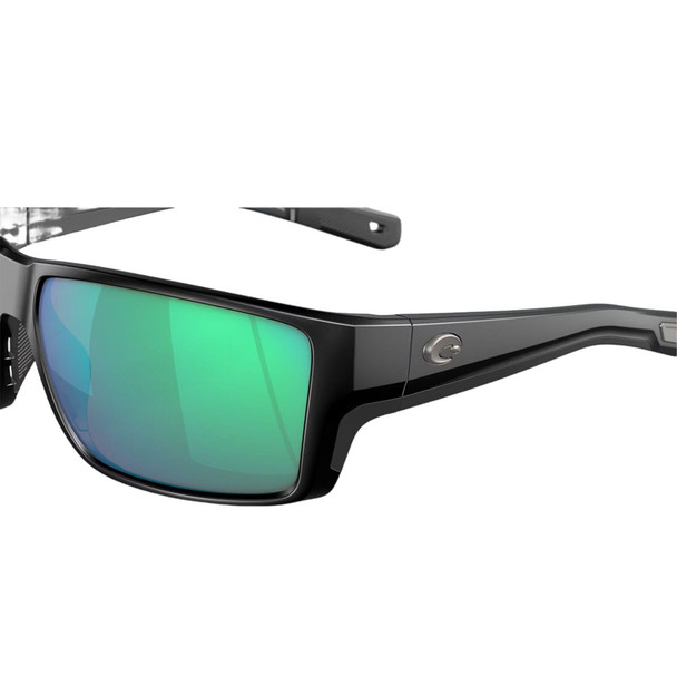 COSTA DEL MAR Men's Reefton PRO Matte Black/Green Mirror 580G Polarized Sunglasses (06S9080-90800263)