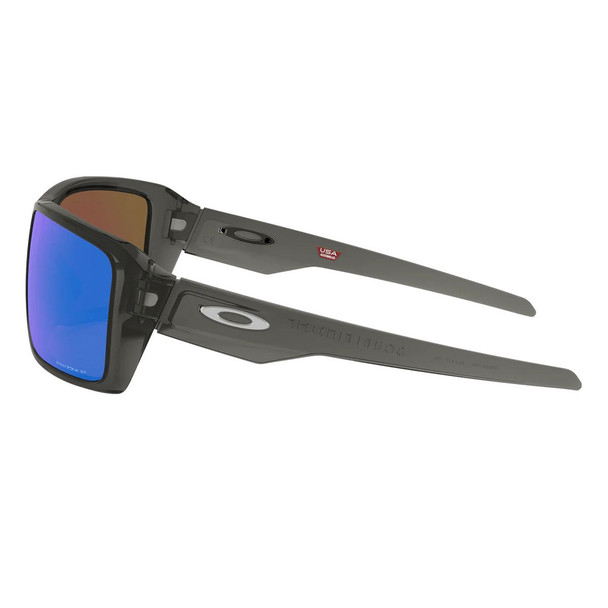 OAKLEY Men's Double Edge Sunglasses with Grey Smoke Frame and Prizm Sapphire Iridium Polarized Lenses (OO9380-0666)