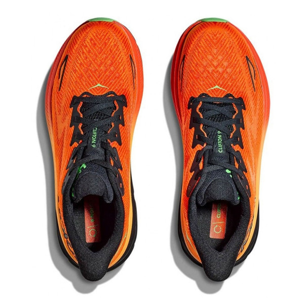 HOKA Men's Clifton 9 Flame/Vibrant Orange Running Shoes