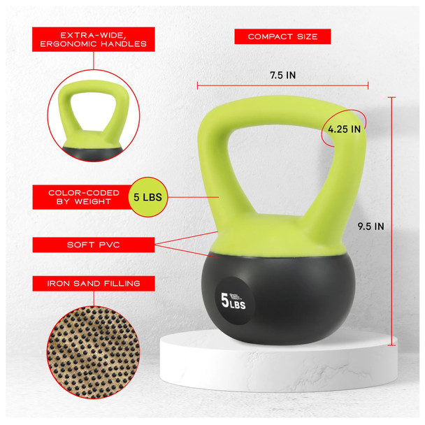 NONZERO GRAVITY 140lb Iron Sand Soft Kettlebell Set (NZ-SK140Set)