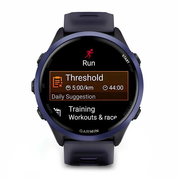 GARMIN Forerunner 570 47mm Indigo Aluminum with Translucent Imperial Purple/Indigo Band GPS Running Smartwatch (010-02971-02)