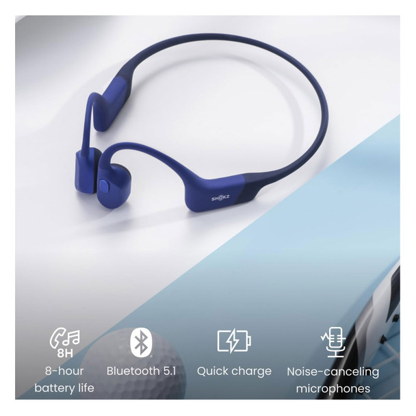 SHOKZ OpenRun Mini Blue Open-Ear Headphones (S803-MN-BL-US) - Free